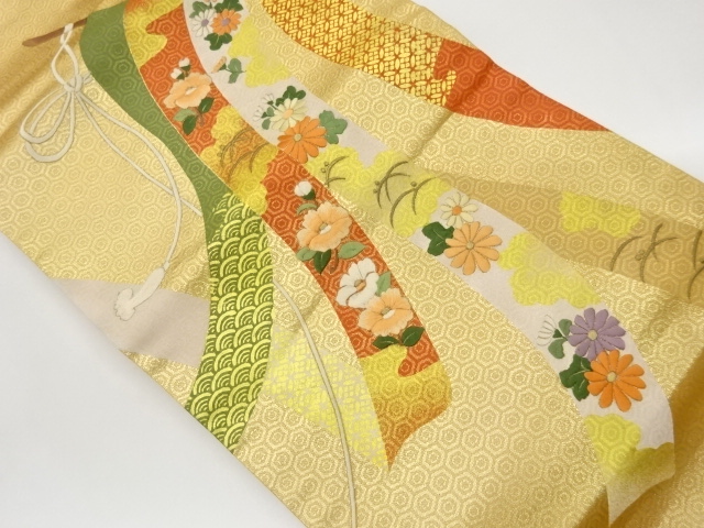 JAPANESE NAGOYA OBI / EMBROIDERY / KINSAI / KICHO PATTERN